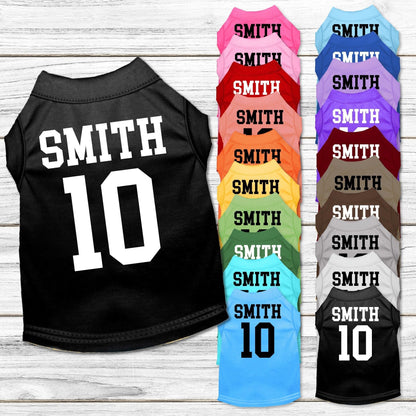 Pet Dog and Cat Team Shirt, "Custom Names & Numbers"