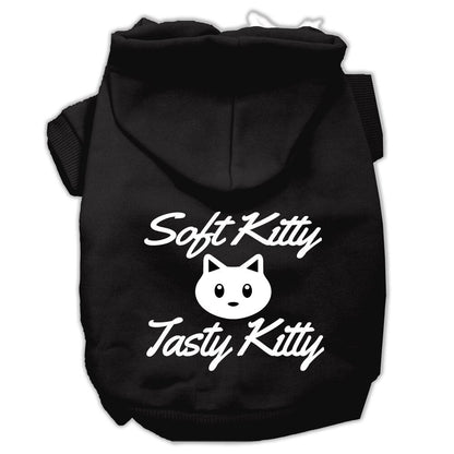Pet Dog & Cat Hoodie Screen Printed, "Soft Kitty, Tasty Kitty"