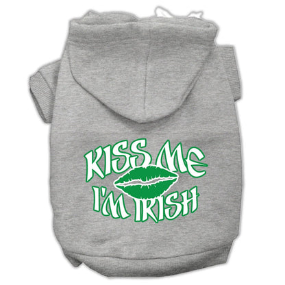 Pet Dog & Cat Hoodie Screen Printed, "Kiss Me I'm Irish"