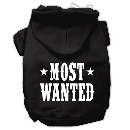 Pet Dog & Cat Hoodie Screen Printed, "Most Wanted"