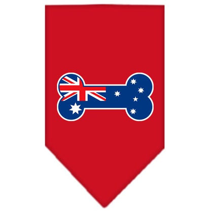 Pet and Dog Bandana Screen Printed, "Bone Shaped Australian Flag"