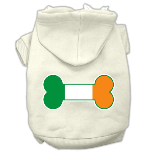 Pet Dog & Cat Hoodie Screen Printed, "Bone Shaped Ireland Flag"