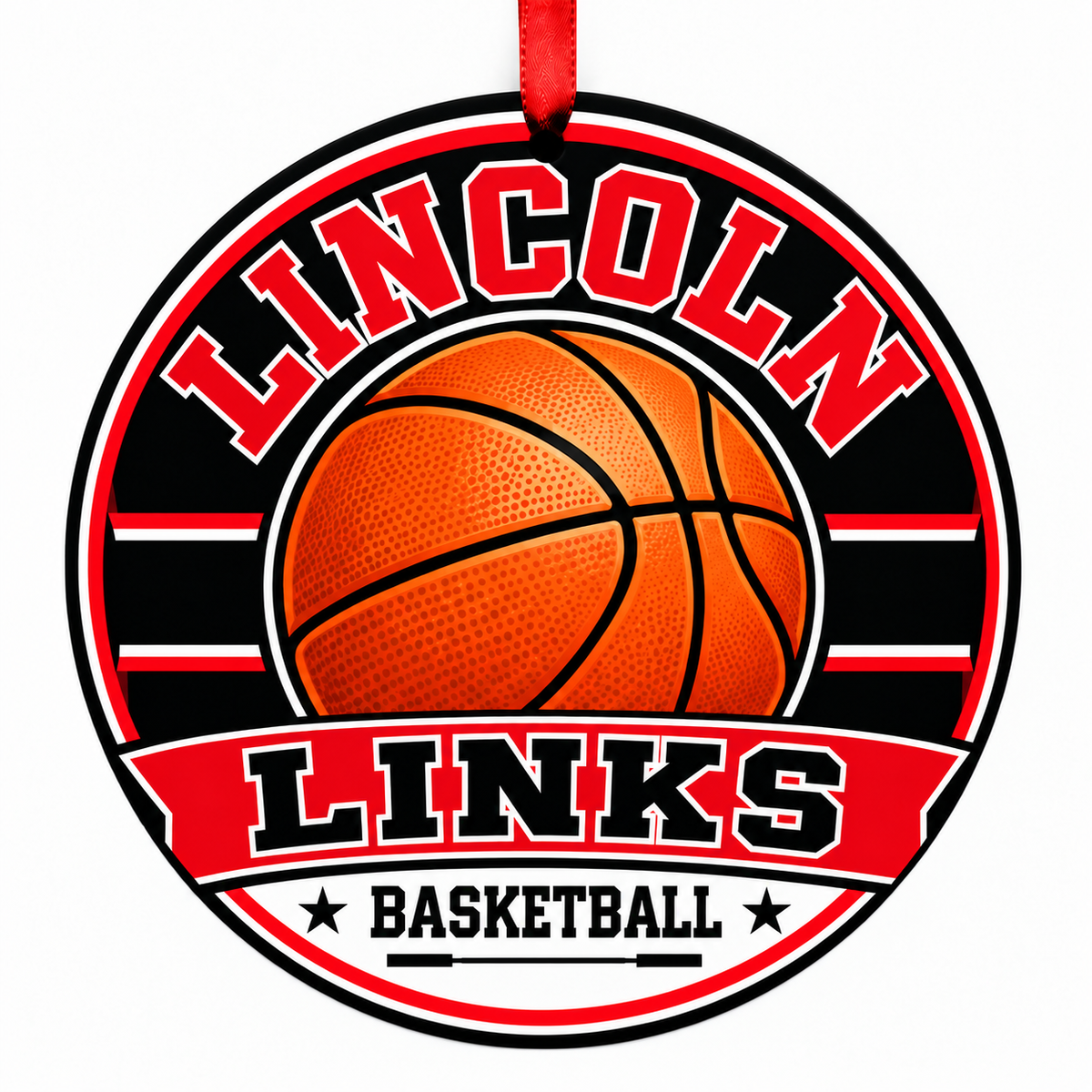Lincoln High School Links basketball Christmas ornament, Lincoln Nebraska