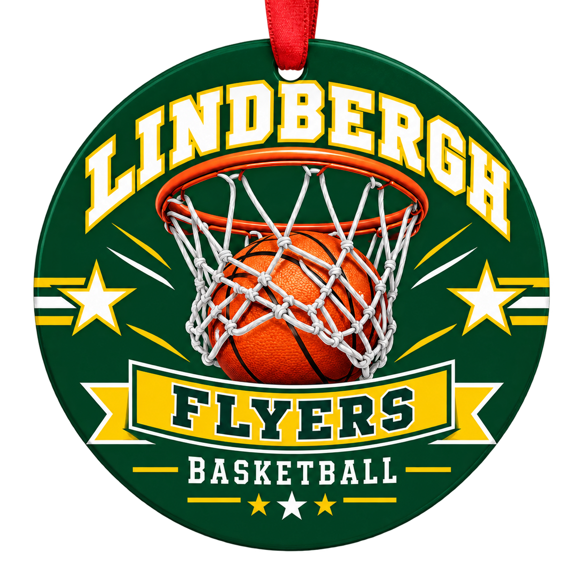 Lindbergh Flyers Basketball ornament — Ball and Hoop