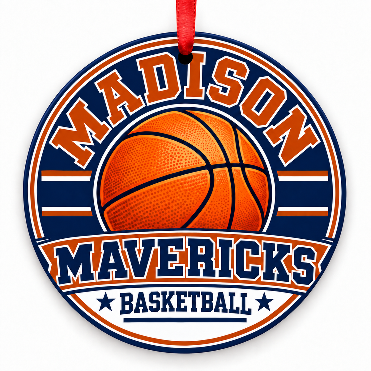 Madison High School Mavericks basketball Christmas ornament