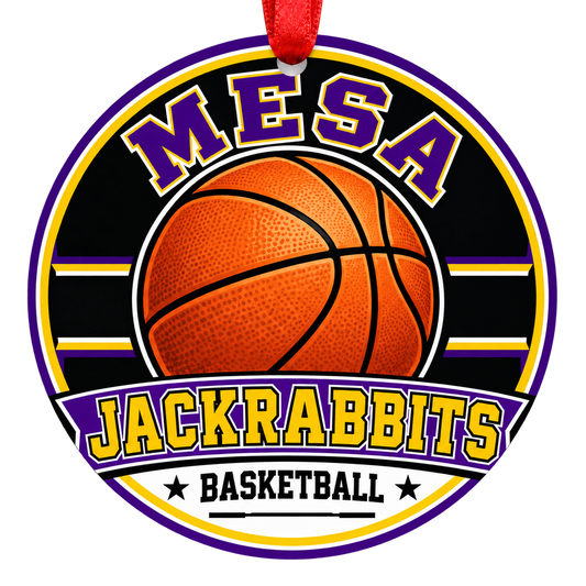 Mesa Jackrabbits basketball Christmas ornament, Classic design, Mesa, Arizona