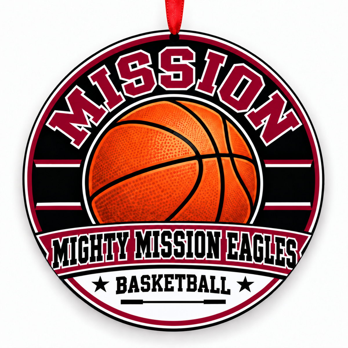 Mission High School Mighty Mission Eagles basketball ornament