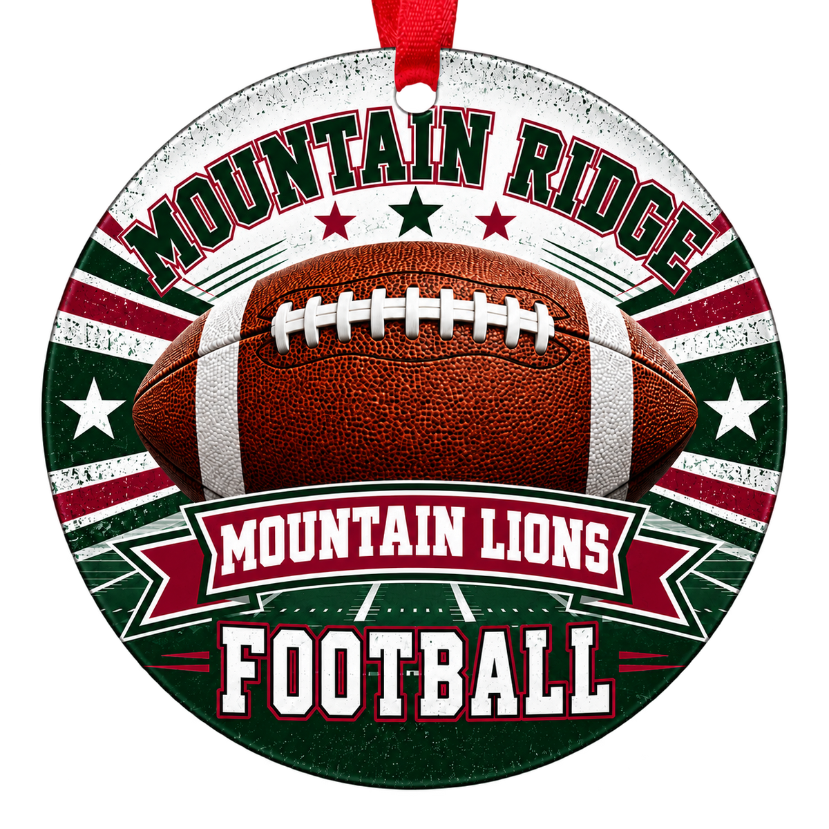 Mountain Ridge High School Mountain Lions football Christmas ornament, Glendale, Arizona