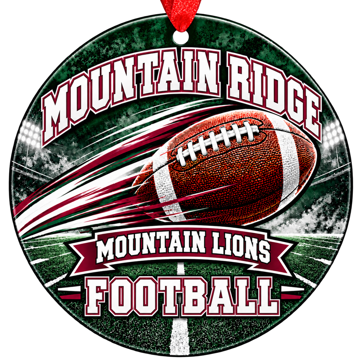 Mountain Ridge Mountain Lions football Christmas ornament, Motion design, Glendale, Arizona