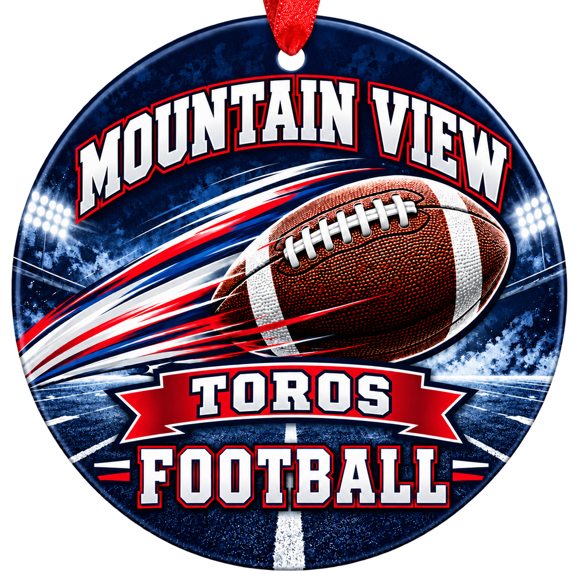 Mountain View Toros football Christmas ornament, Motion design, Mesa, Arizona