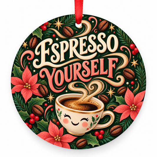 Espresso Yourself coffee Christmas ornament