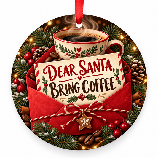 Dear Santa Bring Coffee coffee Christmas ornament