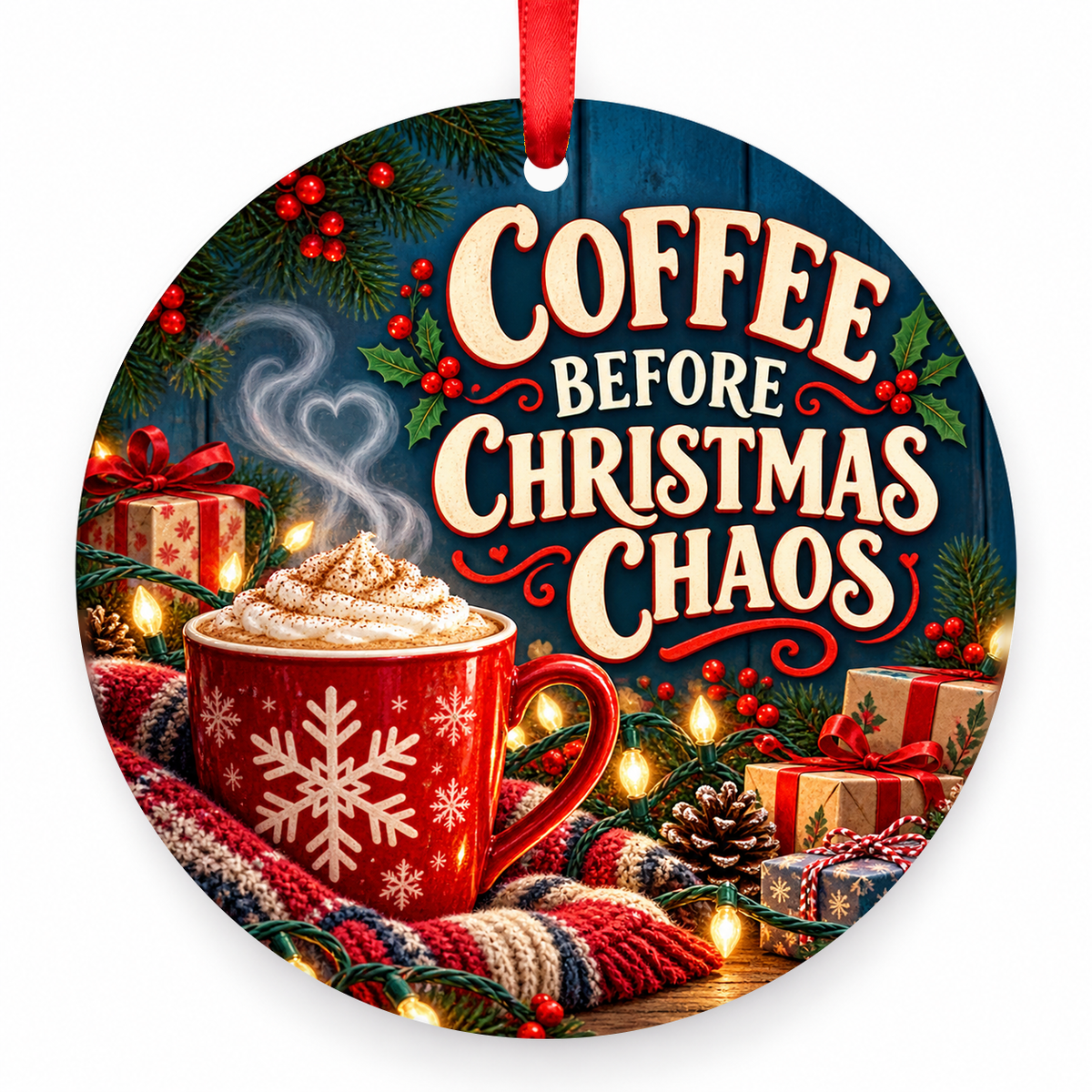 Coffee Before Christmas Chaos coffee Christmas ornament