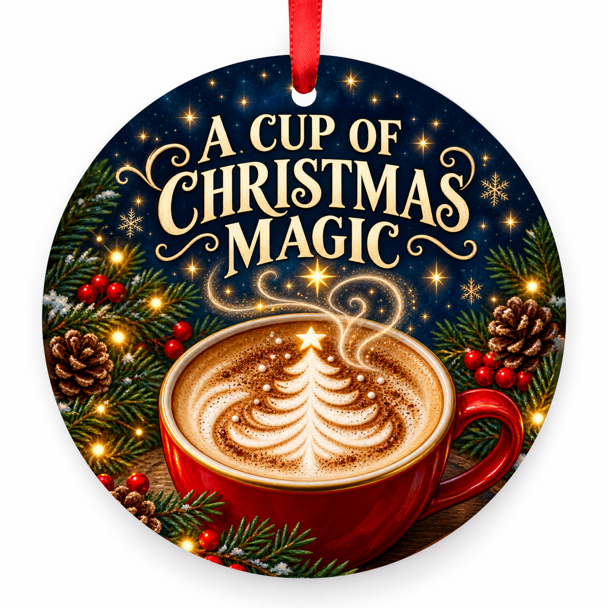 A Cup of Christmas Magic coffee Christmas ornament
