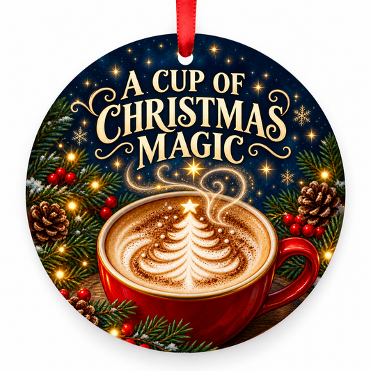 A Cup of Christmas Magic coffee Christmas ornament