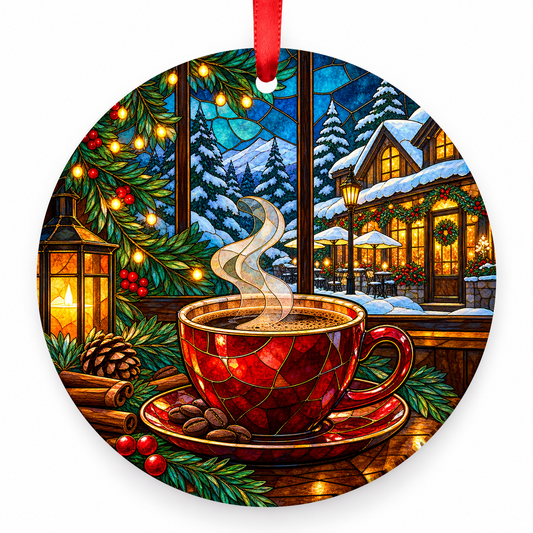Winter Cafe coffee Christmas ornament