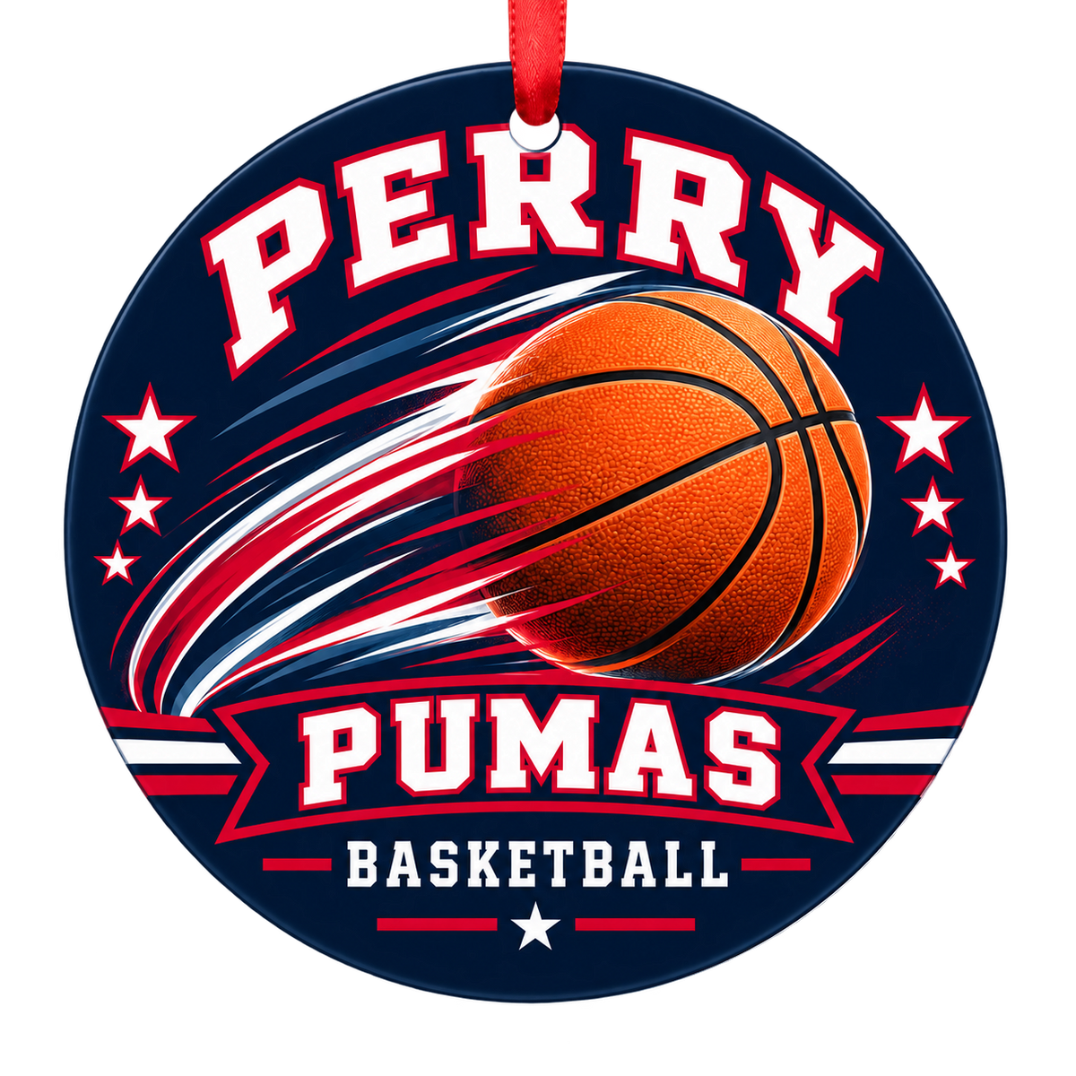 Perry Pumas basketball Christmas ornament, Motion design, Gilbert, Arizona