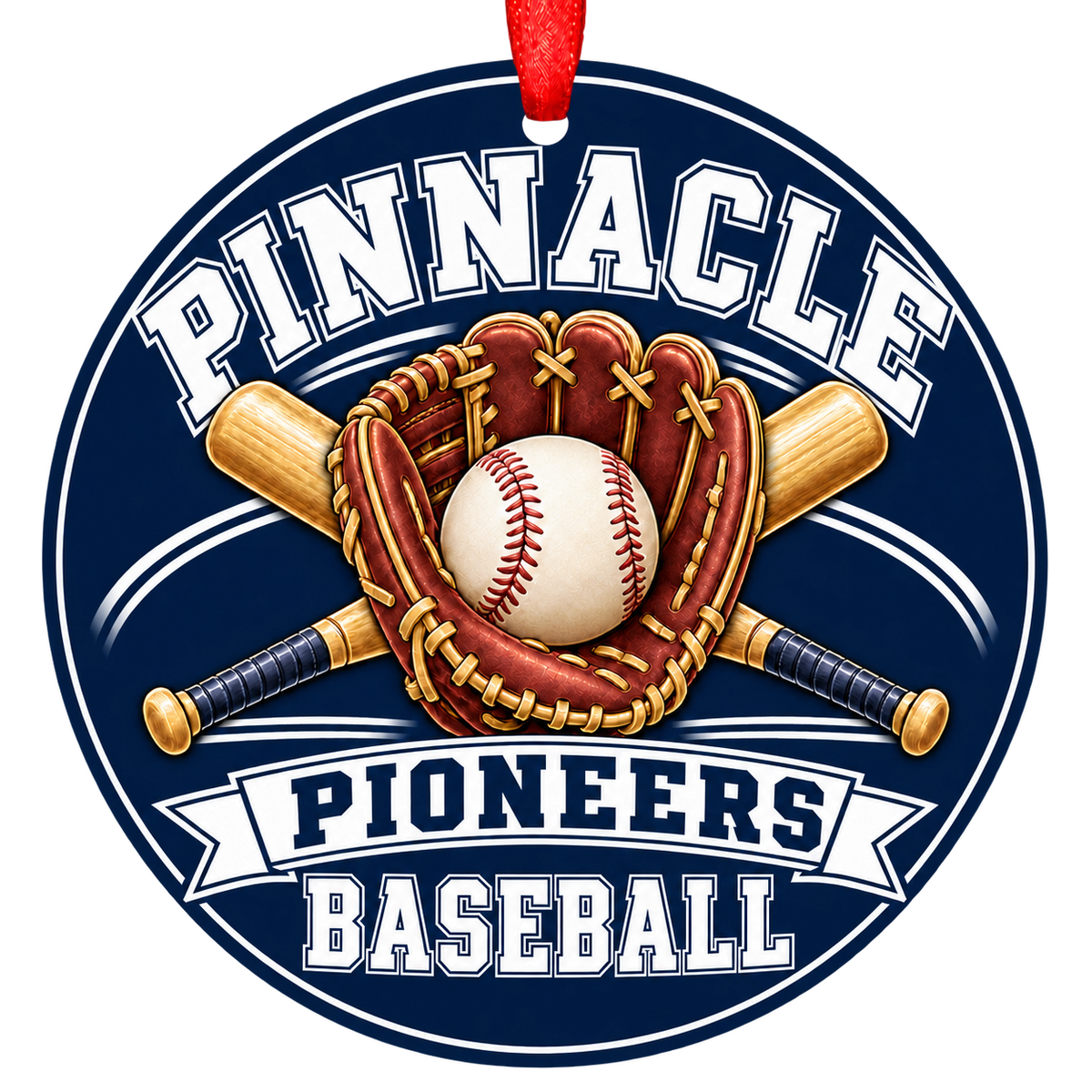 Pinnacle Pioneers baseball Christmas ornament, Glove and Bats design, Phoenix, Arizona