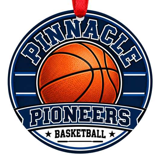 Pinnacle Pioneers basketball Christmas ornament, Classic design, Phoenix, Arizona
