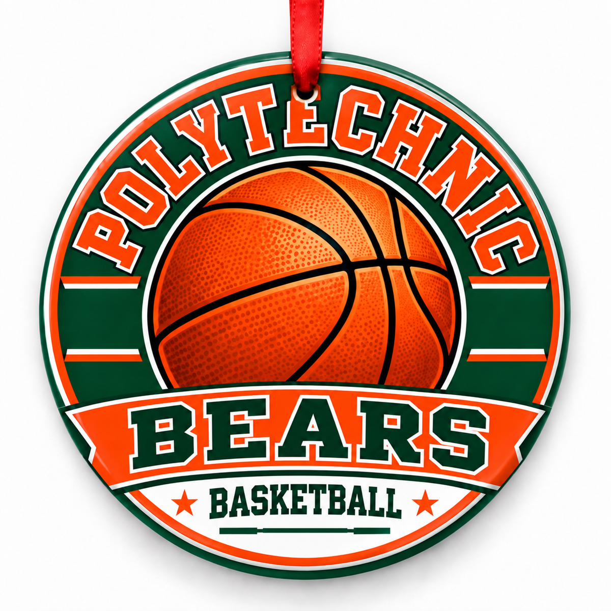 Polytechnic High School Bears basketball Christmas ornament