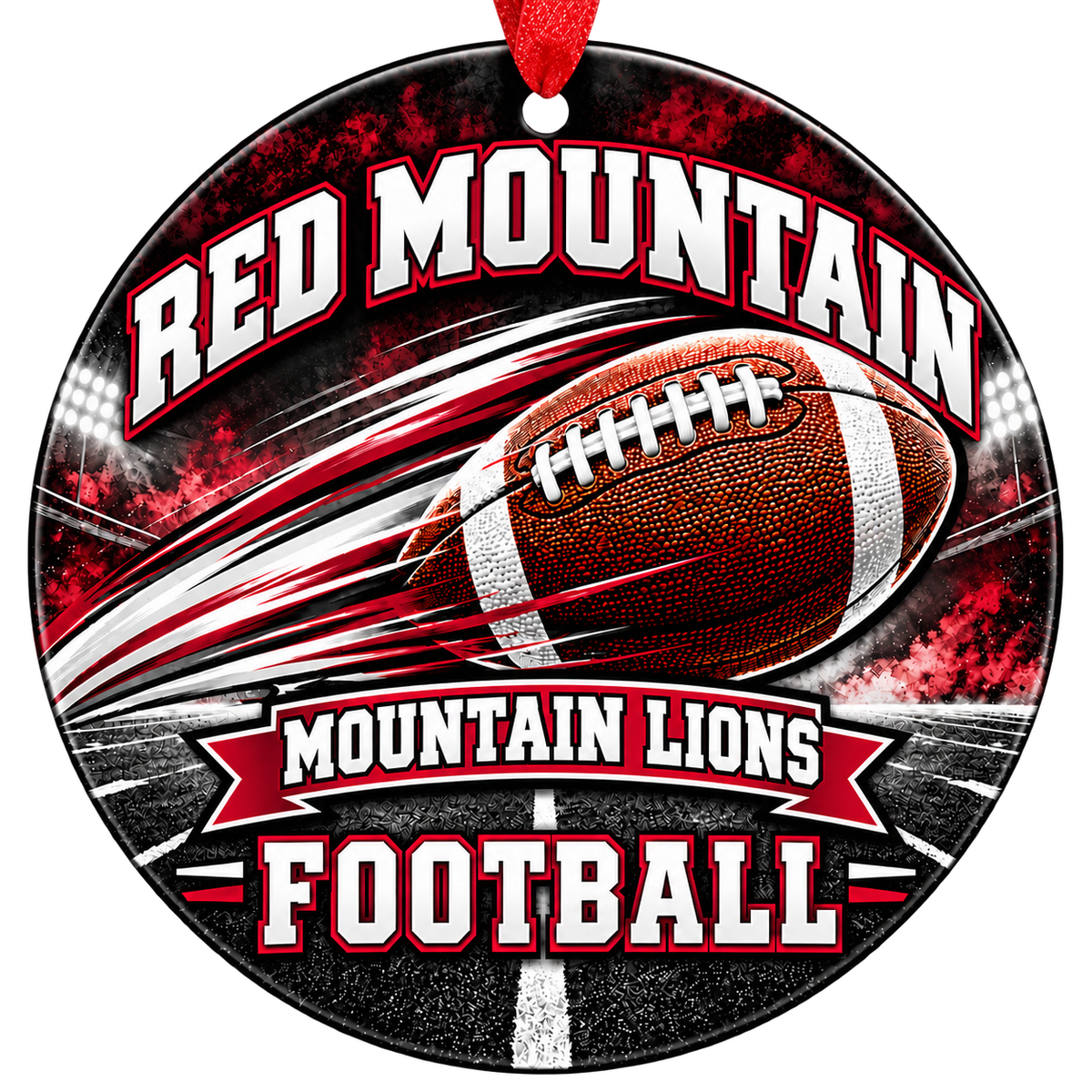 Red Mountain Mountain Lions football Christmas ornament, Motion design, Mesa, Arizona
