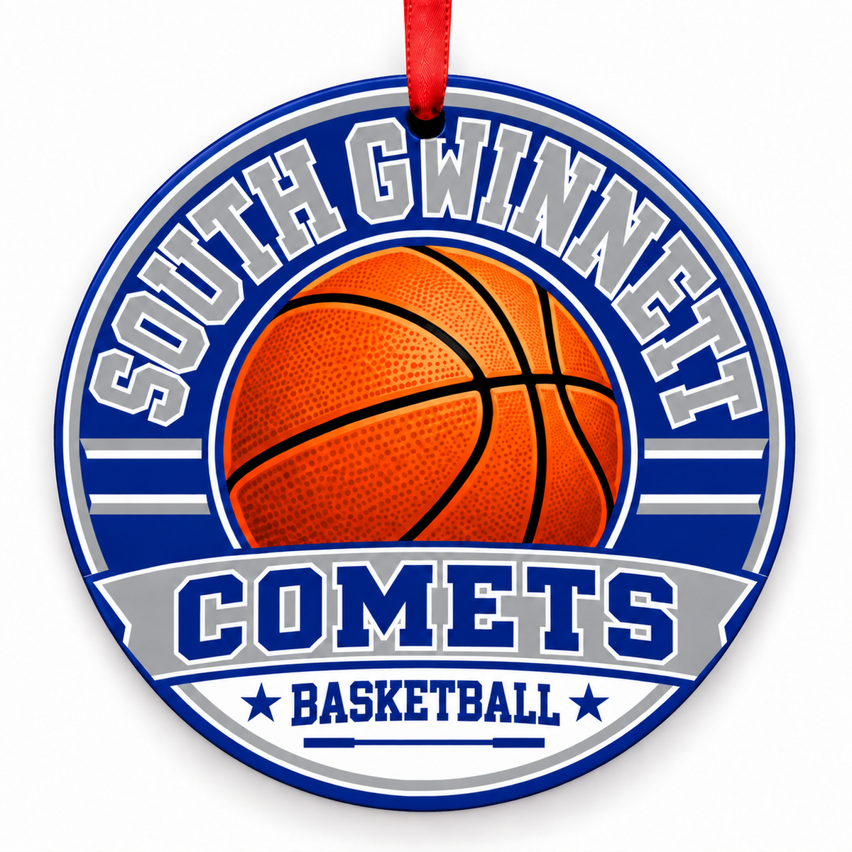 South Gwinnett High School Comets basketball Christmas ornament