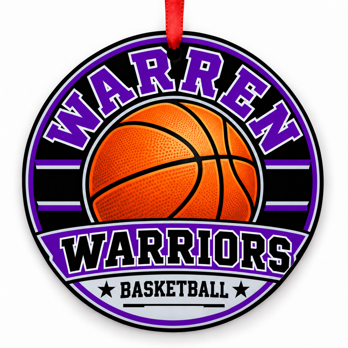 Warren High School Warriors basketball Christmas ornament, San Antonio TX
