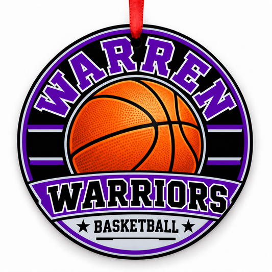Warren High School Warriors basketball Christmas ornament, San Antonio TX