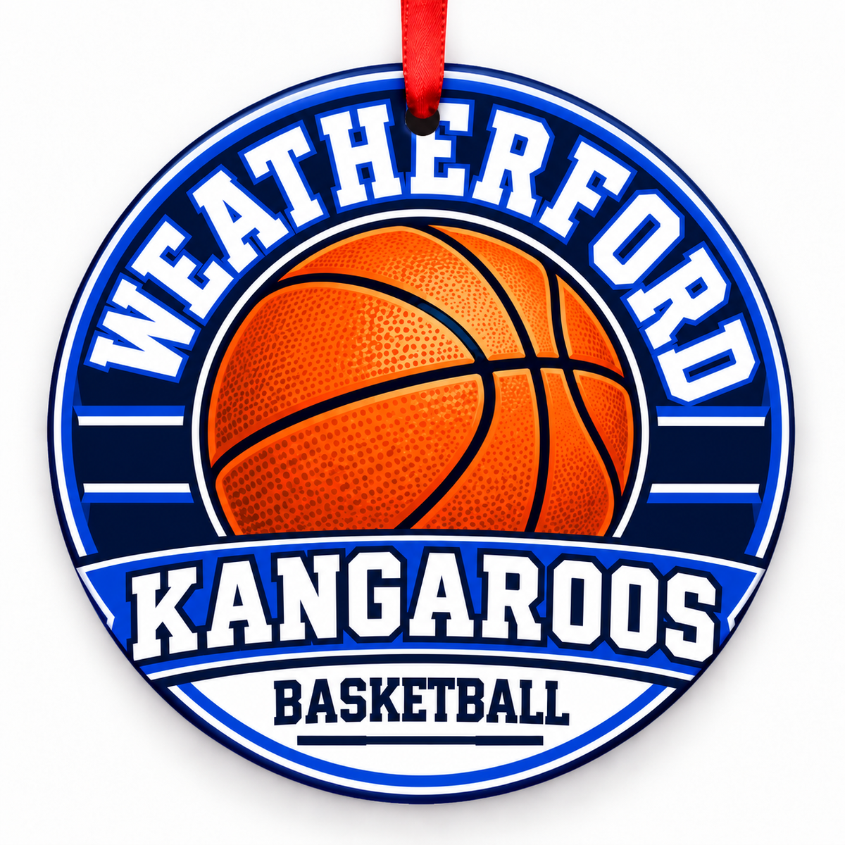 Weatherford High School Kangaroos basketball Christmas ornament