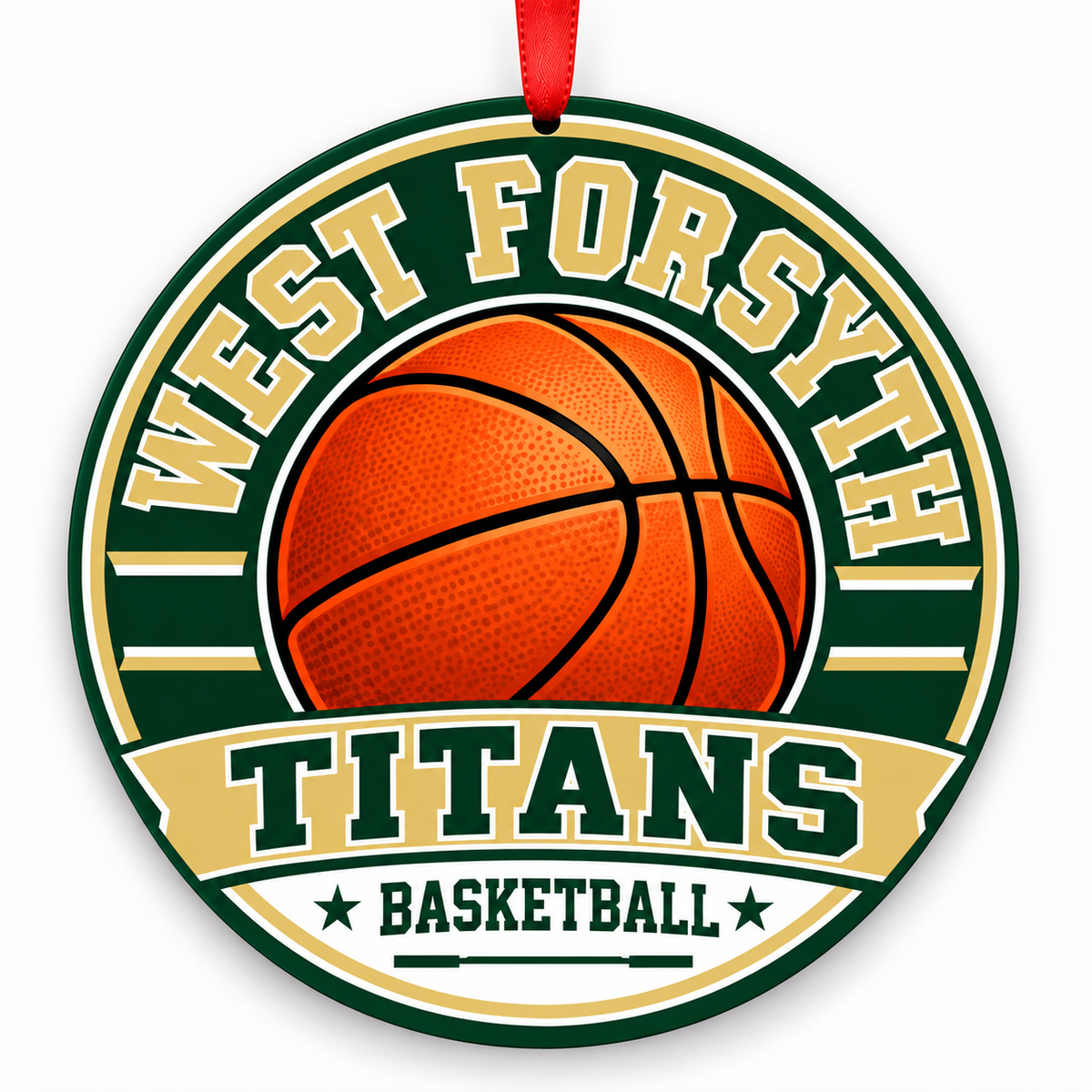 West Forsyth High School Titans basketball Christmas ornament