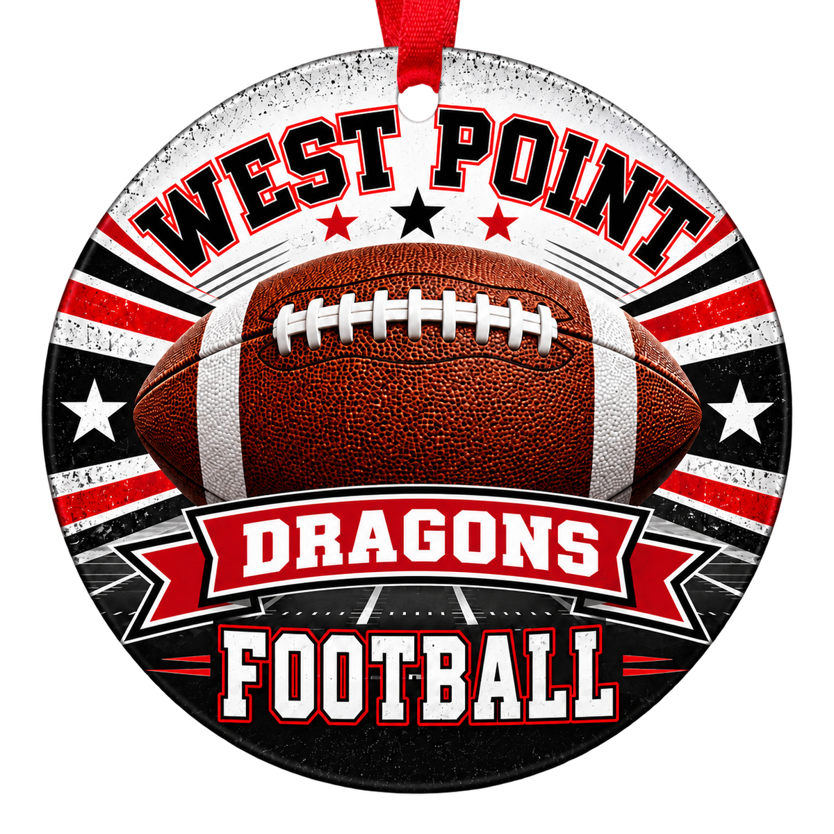West Point High School Dragons football Christmas ornament, Avondale, Arizona
