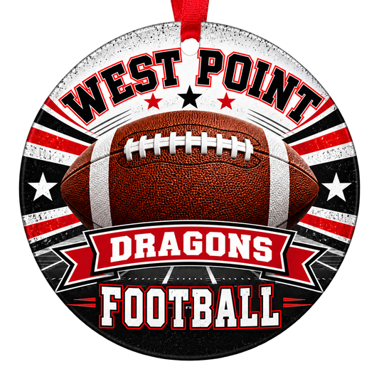 West Point High School Dragons football Christmas ornament, Avondale, Arizona