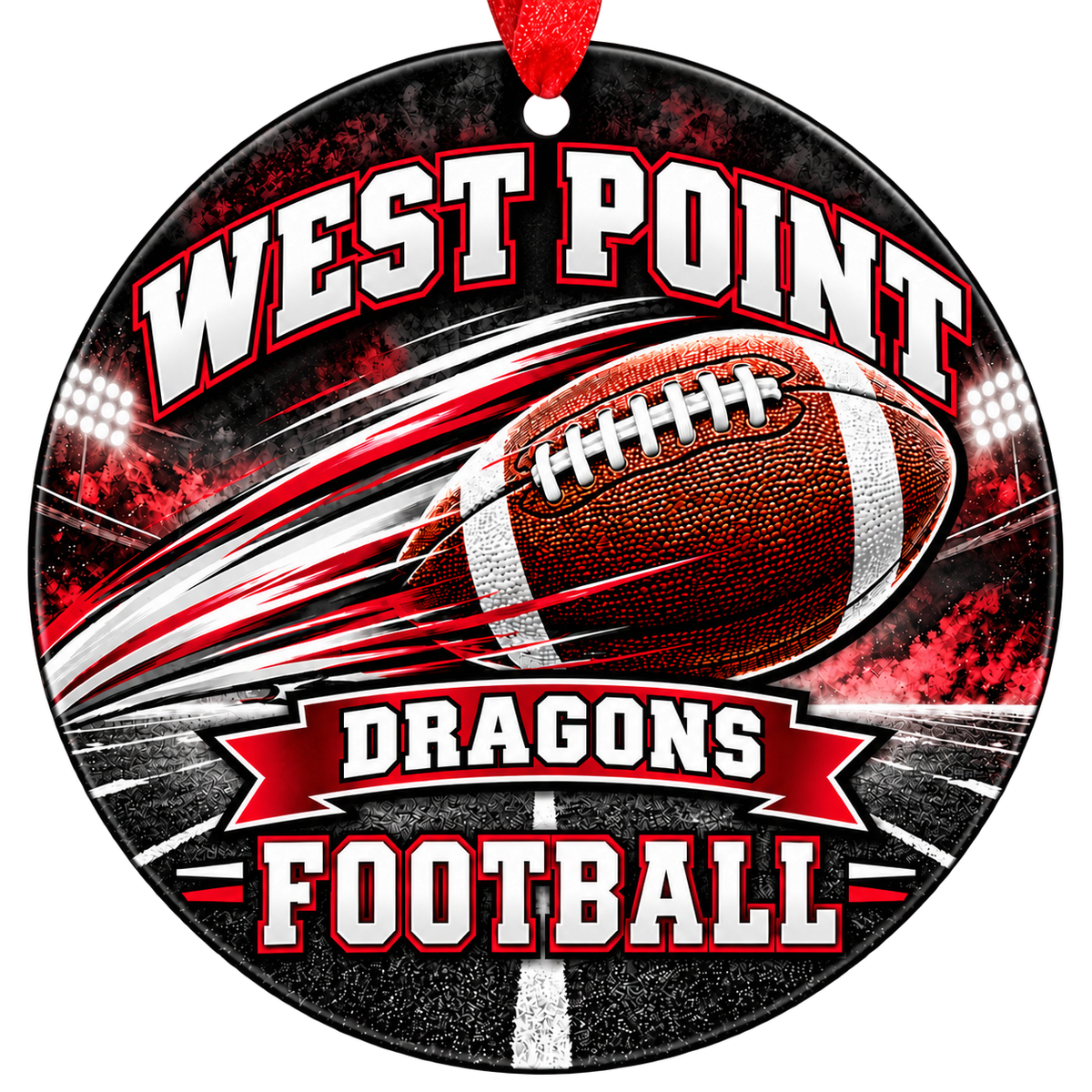 West Point Dragons football Christmas ornament, Motion design, Avondale, Arizona