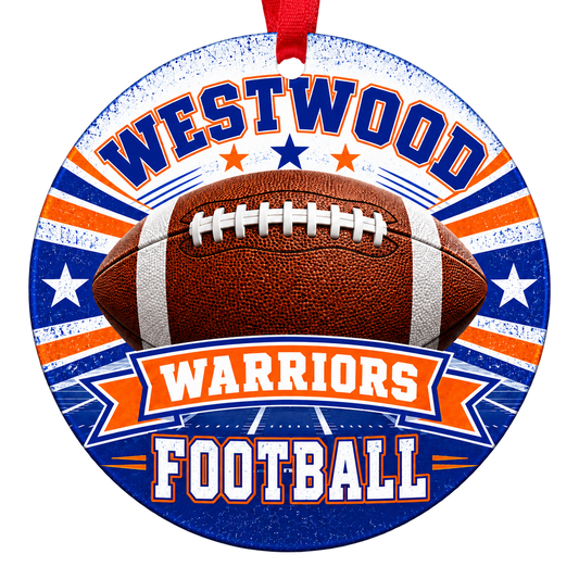 Westwood High School Warriors football Christmas ornament, Mesa, Arizona