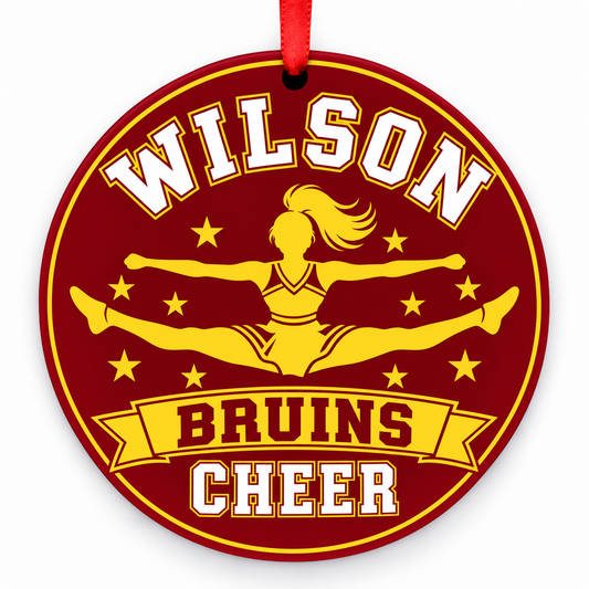 Wilson High School Bruins cheer ornament – Toe-Touch Jump